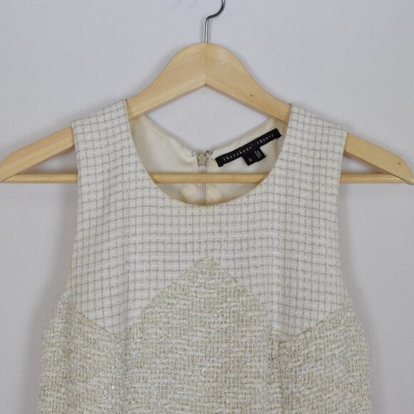 Theyskens' Theory Dystie Feckle Mini Dress 4 Ivory Boucle Tweed Fit And Flare - Picture 4 of 15